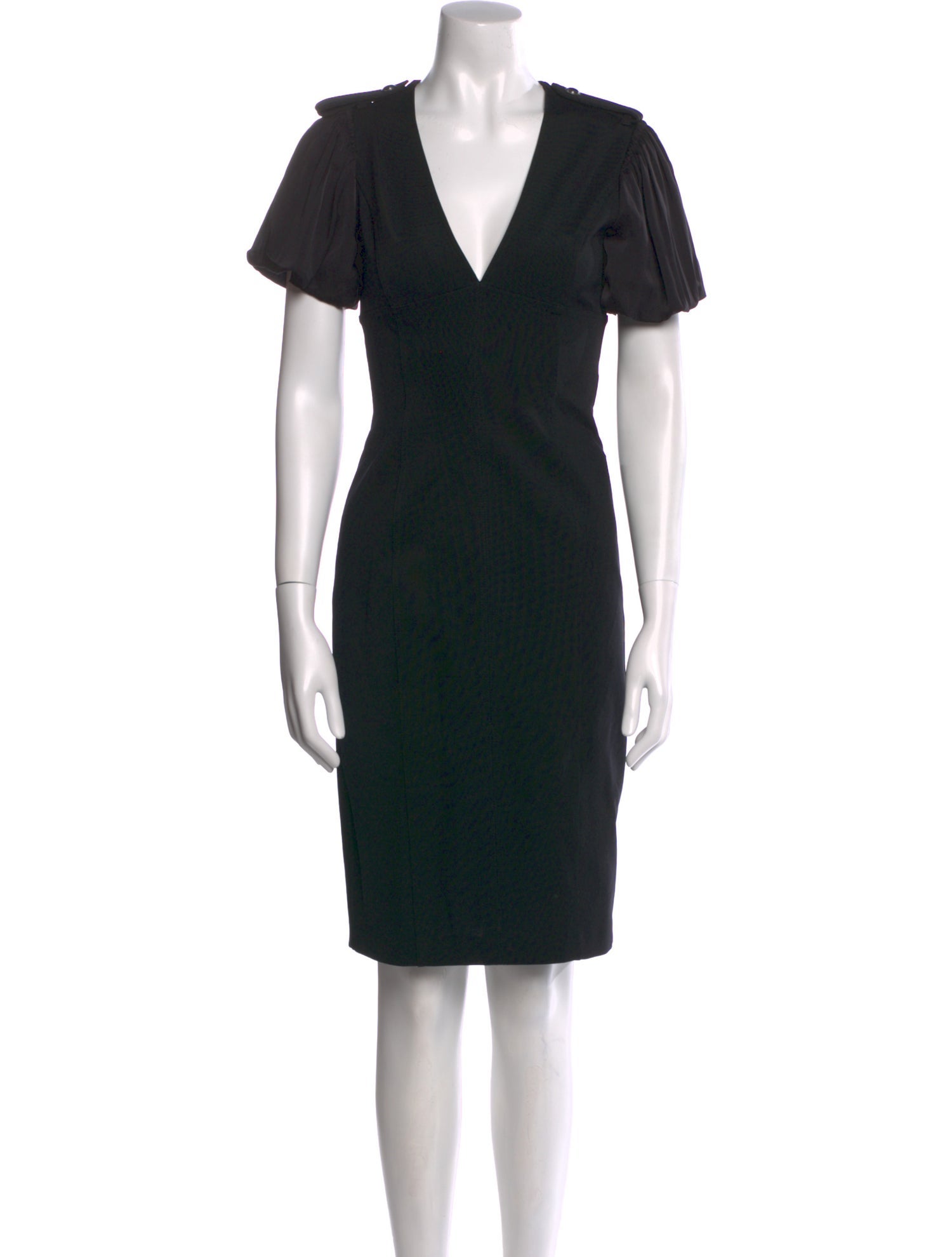 Burberry London V-Neck Knee-Length Dress