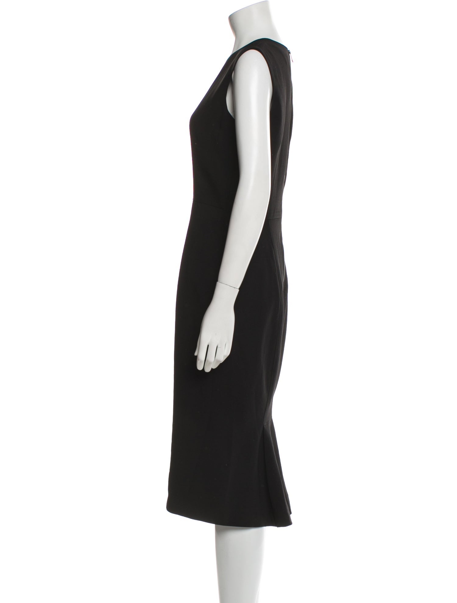 Burberry London V-Neck Midi Length Dress