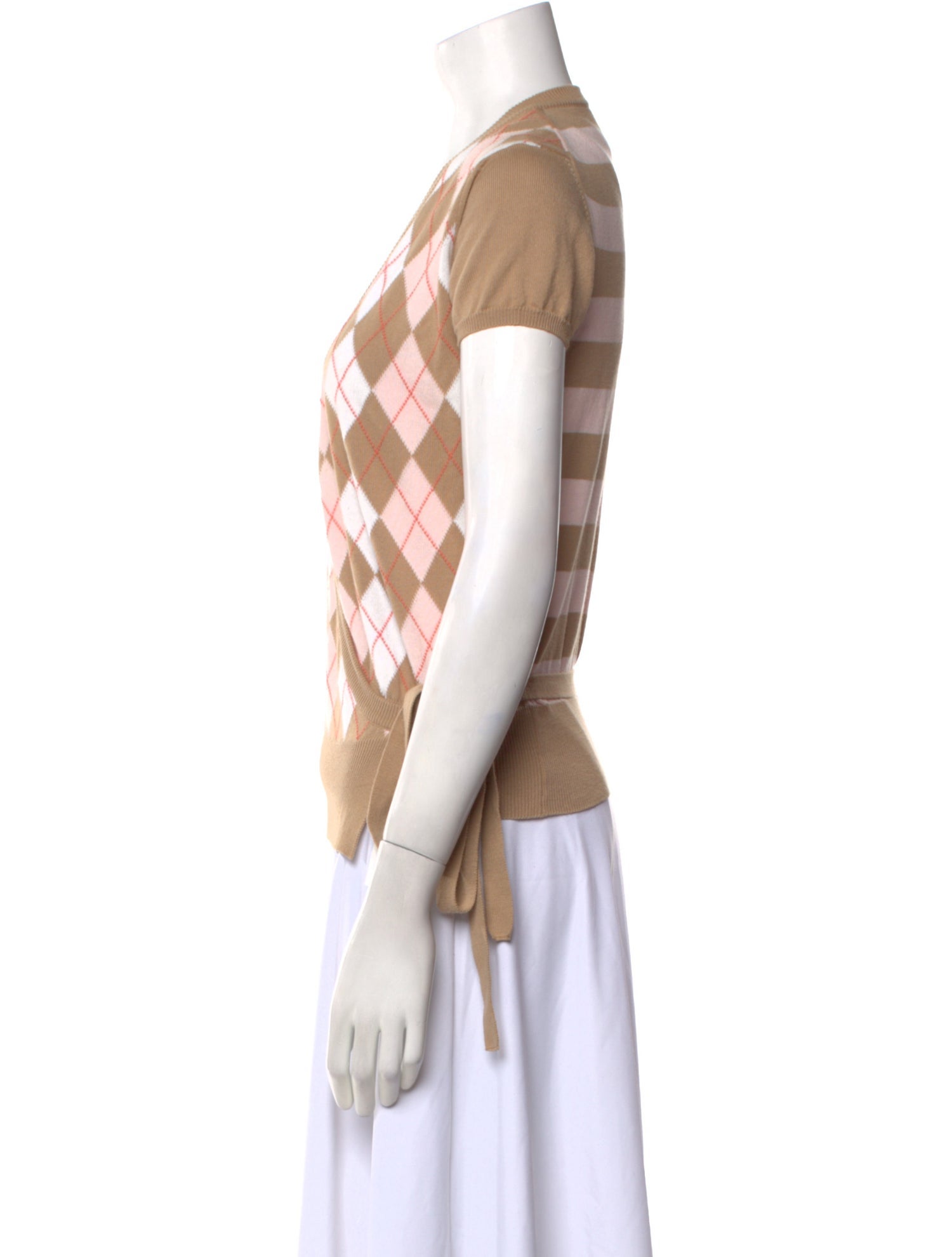 Burberry London Printed V-Neck Sweater