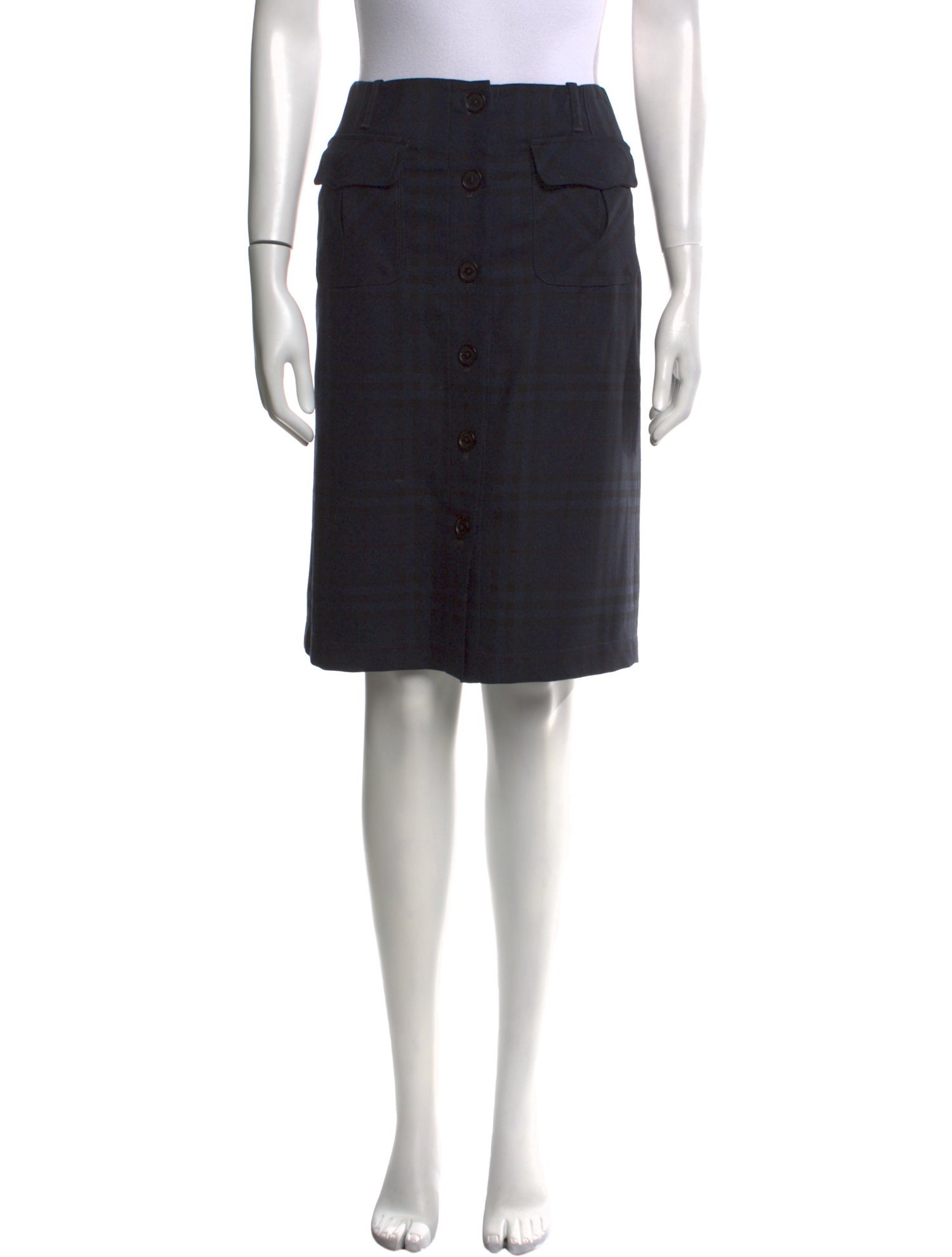 Burberry London Wool Knee-Length Skirt