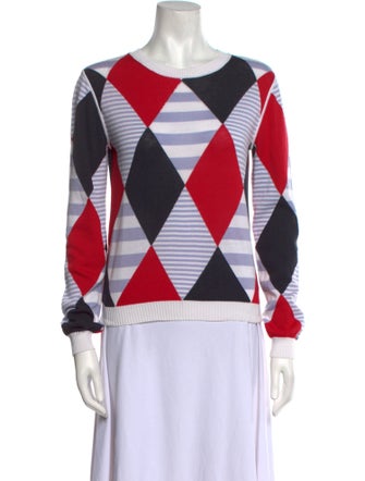 Burberry London Printed Scoop Neck Sweater
