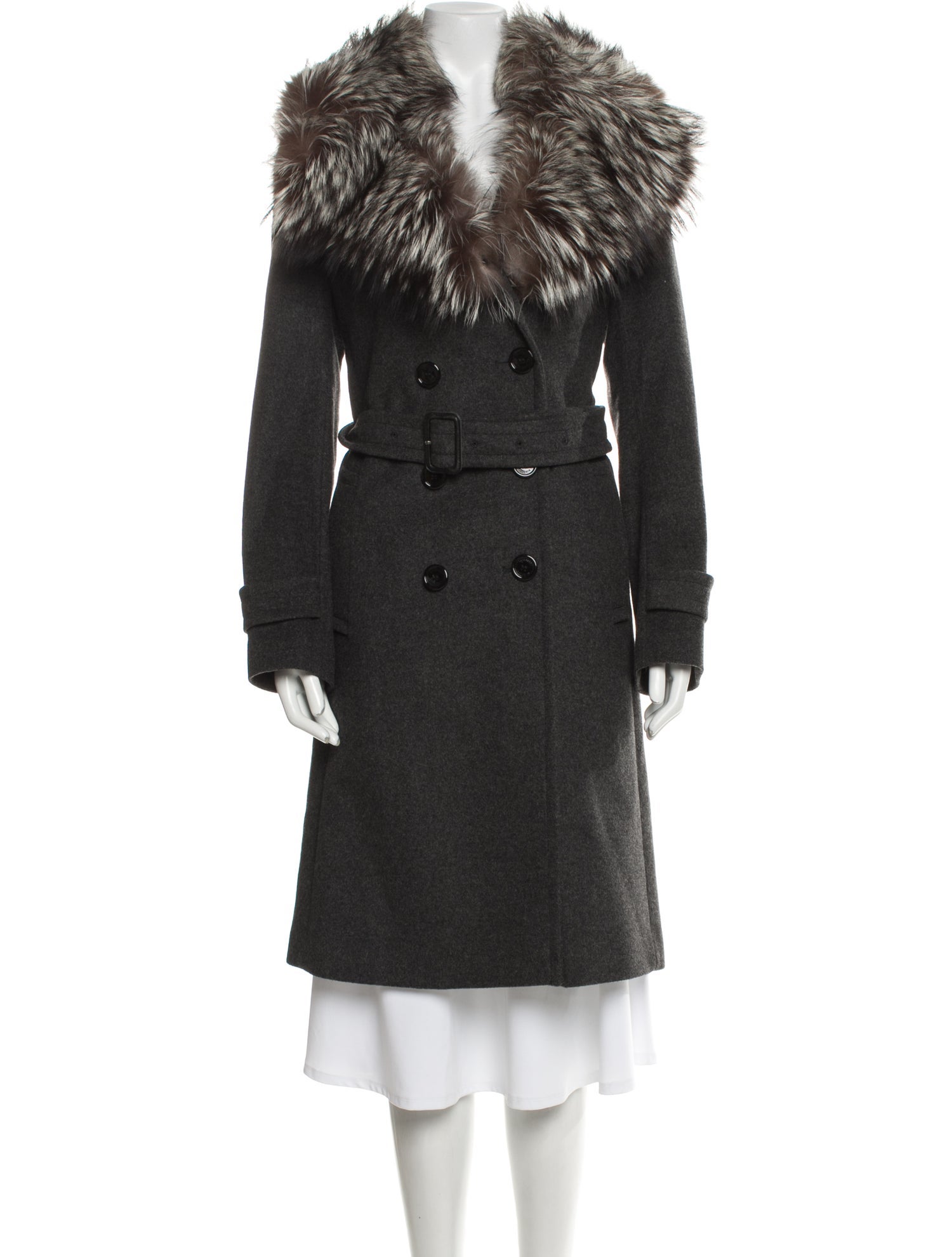 Burberry London Virgin Wool Fur Coat