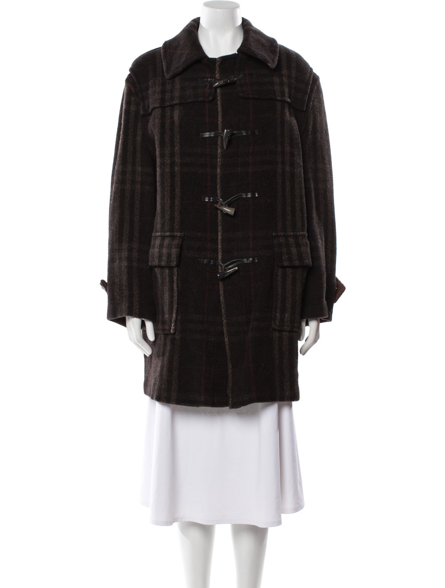 Burberry London Wool Plaid Print Jacket