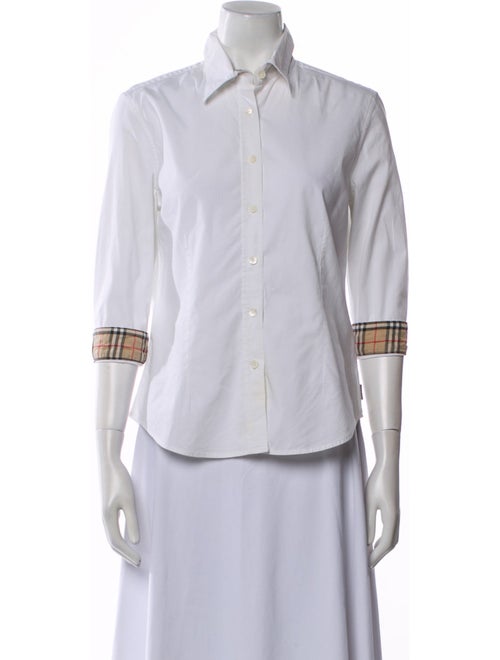 Burberry London Three-Quarter Sleeve Button-Up Top