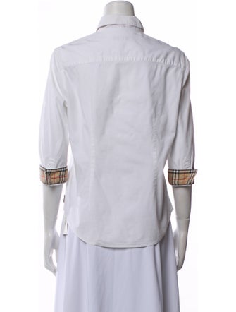 Burberry London Three-Quarter Sleeve Button-Up Top