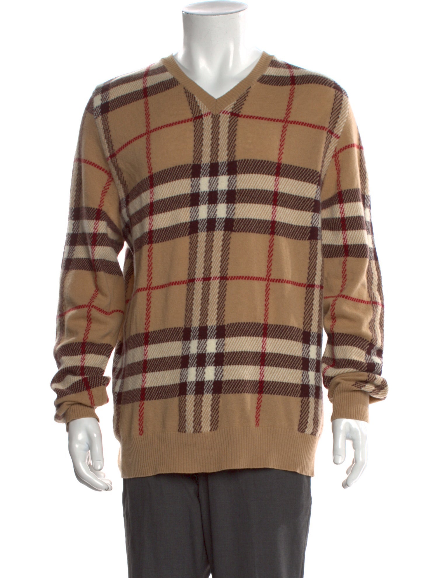 Burberry London Exploded Check Pattern Merino Wool Cardigan