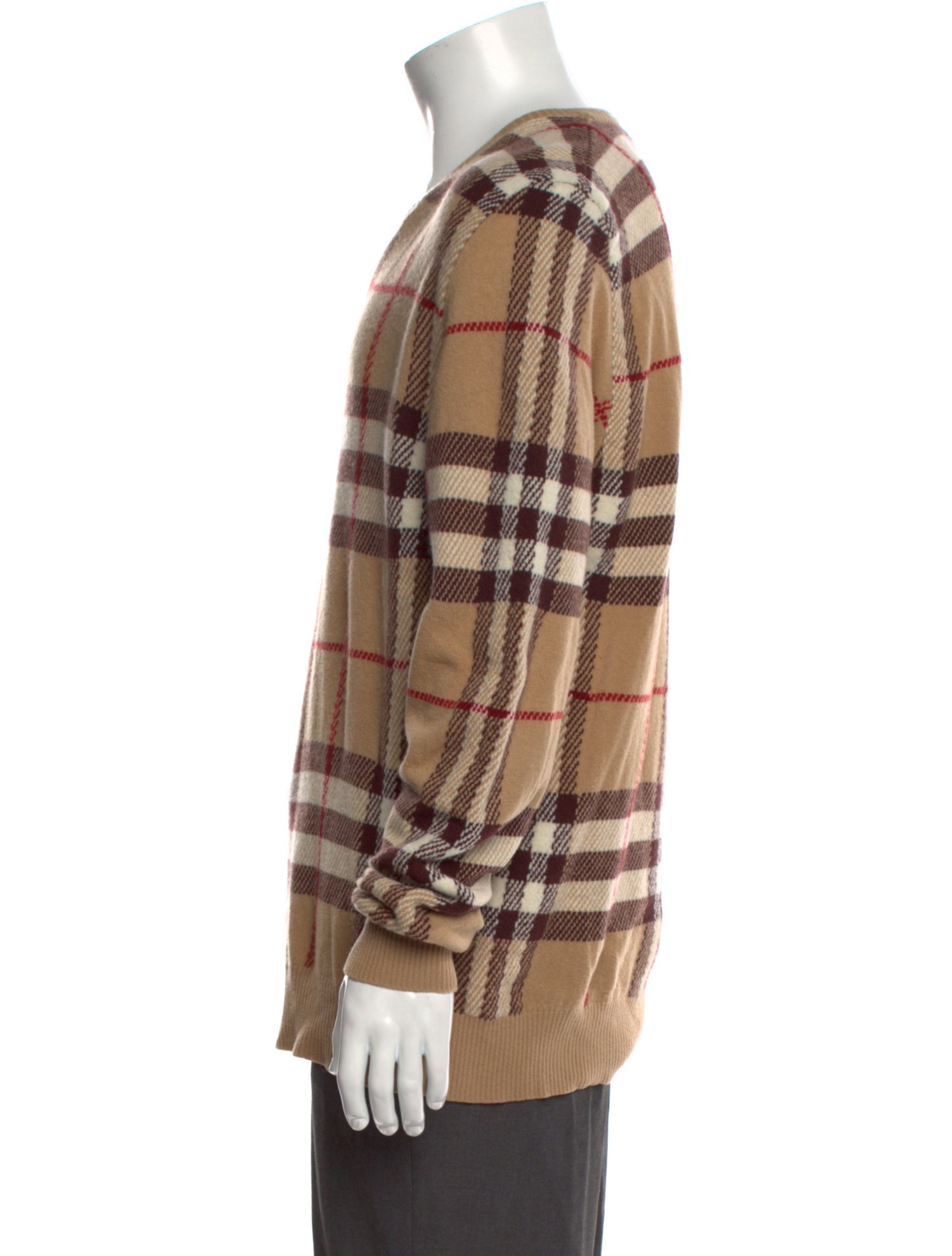 Burberry London Exploded Check Pattern Merino Wool Cardigan