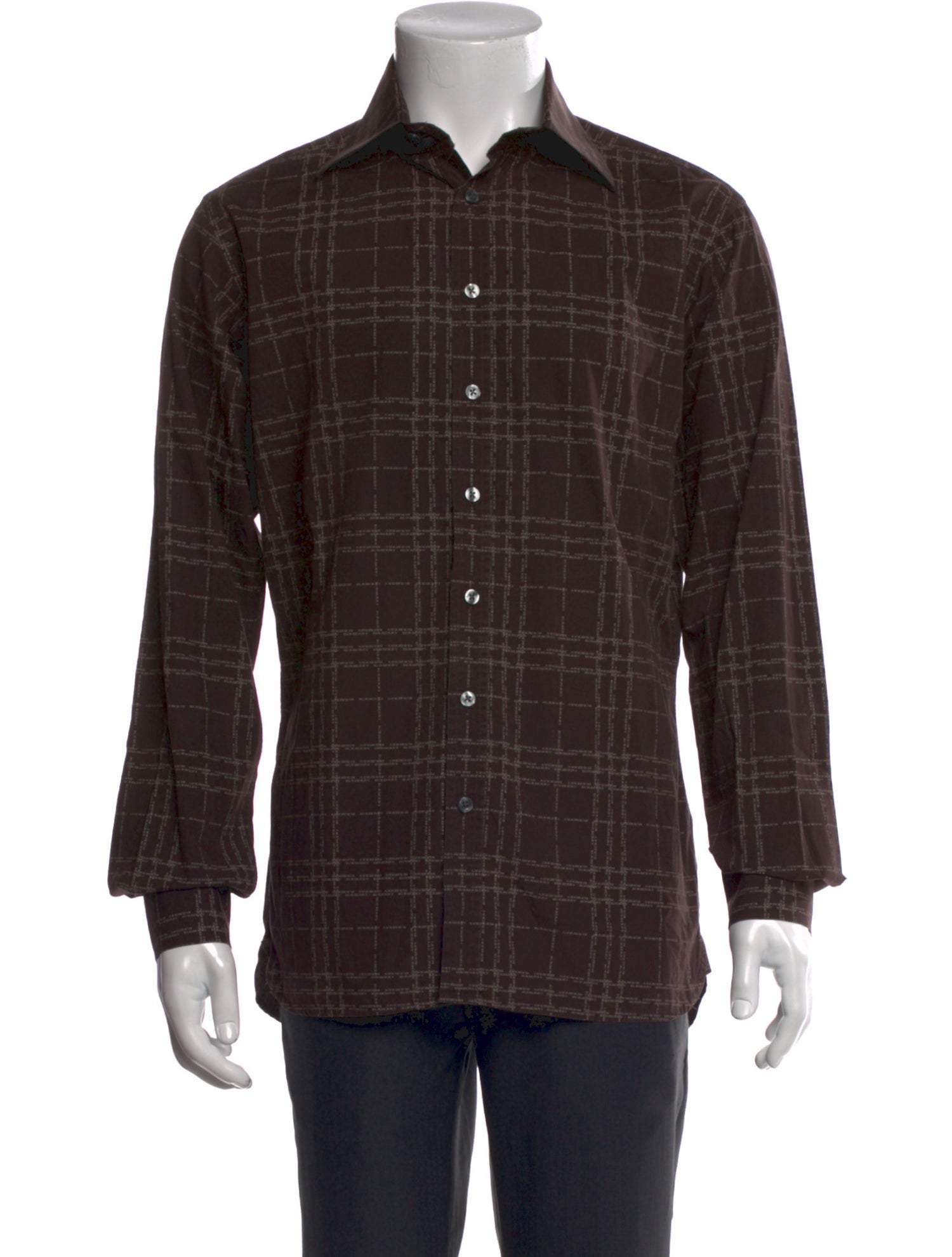 Burberry London Plaid Print Long Sleeve Shirt