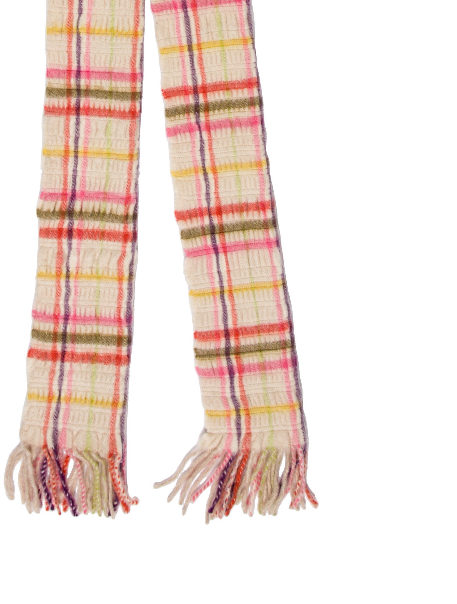 Burberry London Cashmere Plaid Print Scarf