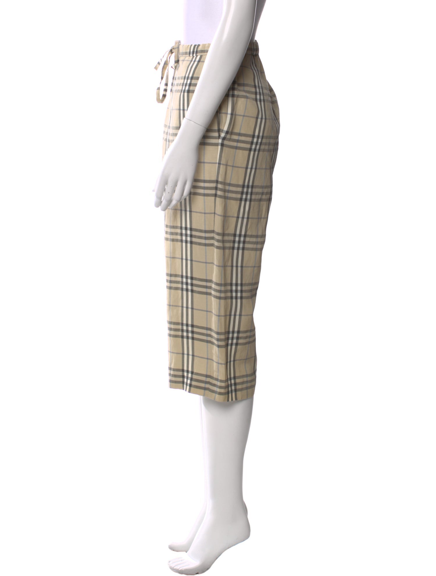 Burberry London Plaid Print Wide Leg Pants