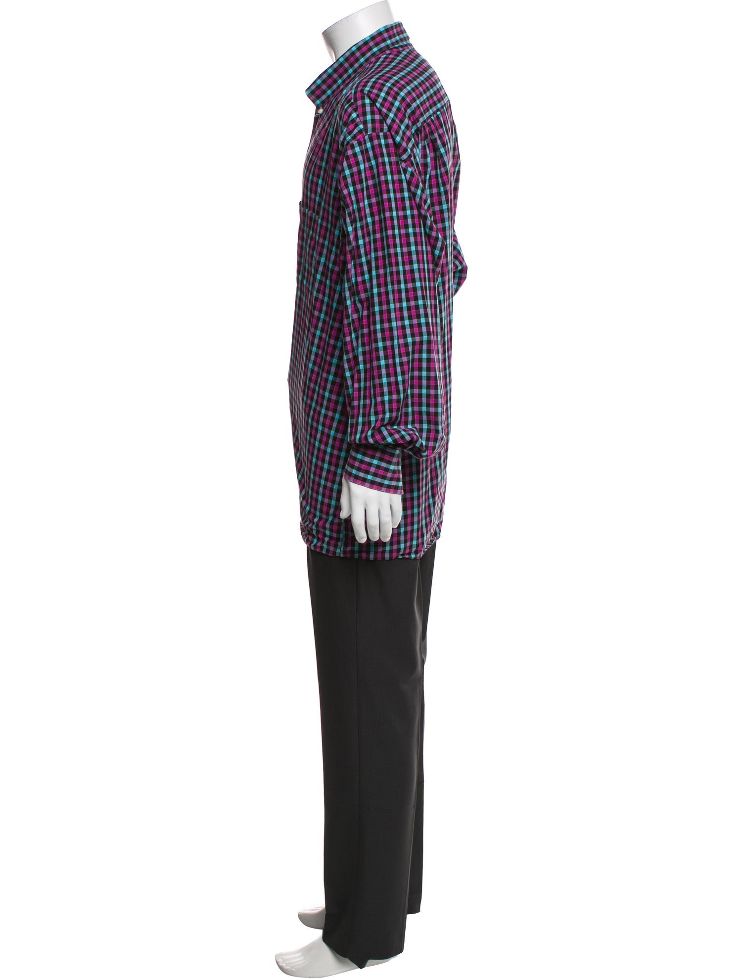 Burberry London Plaid Print Long Sleeve Shirt