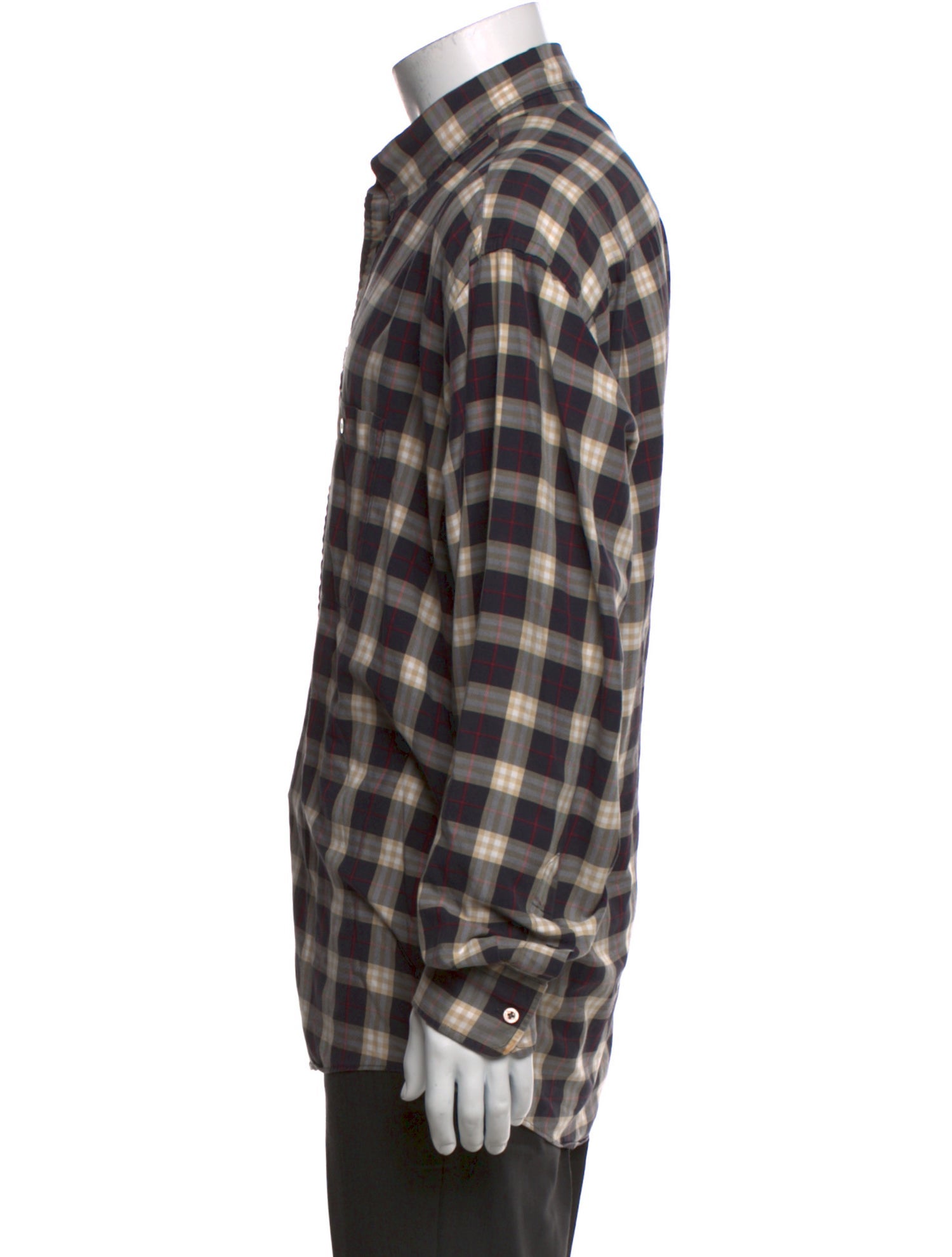 Burberry London Plaid Print Long Sleeve Shirt