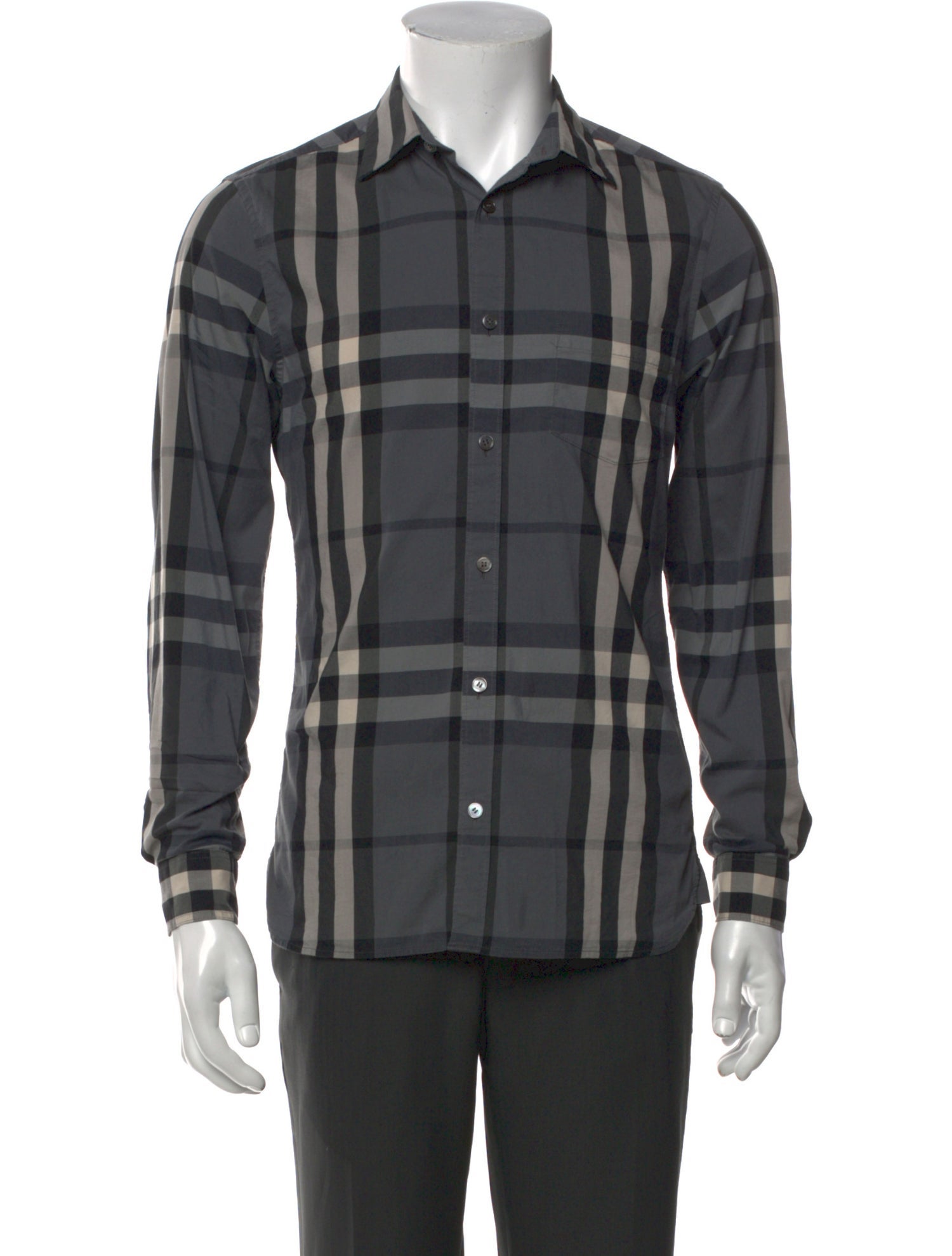 Burberry London Nova Check Pattern Long Sleeve Dress Shirt