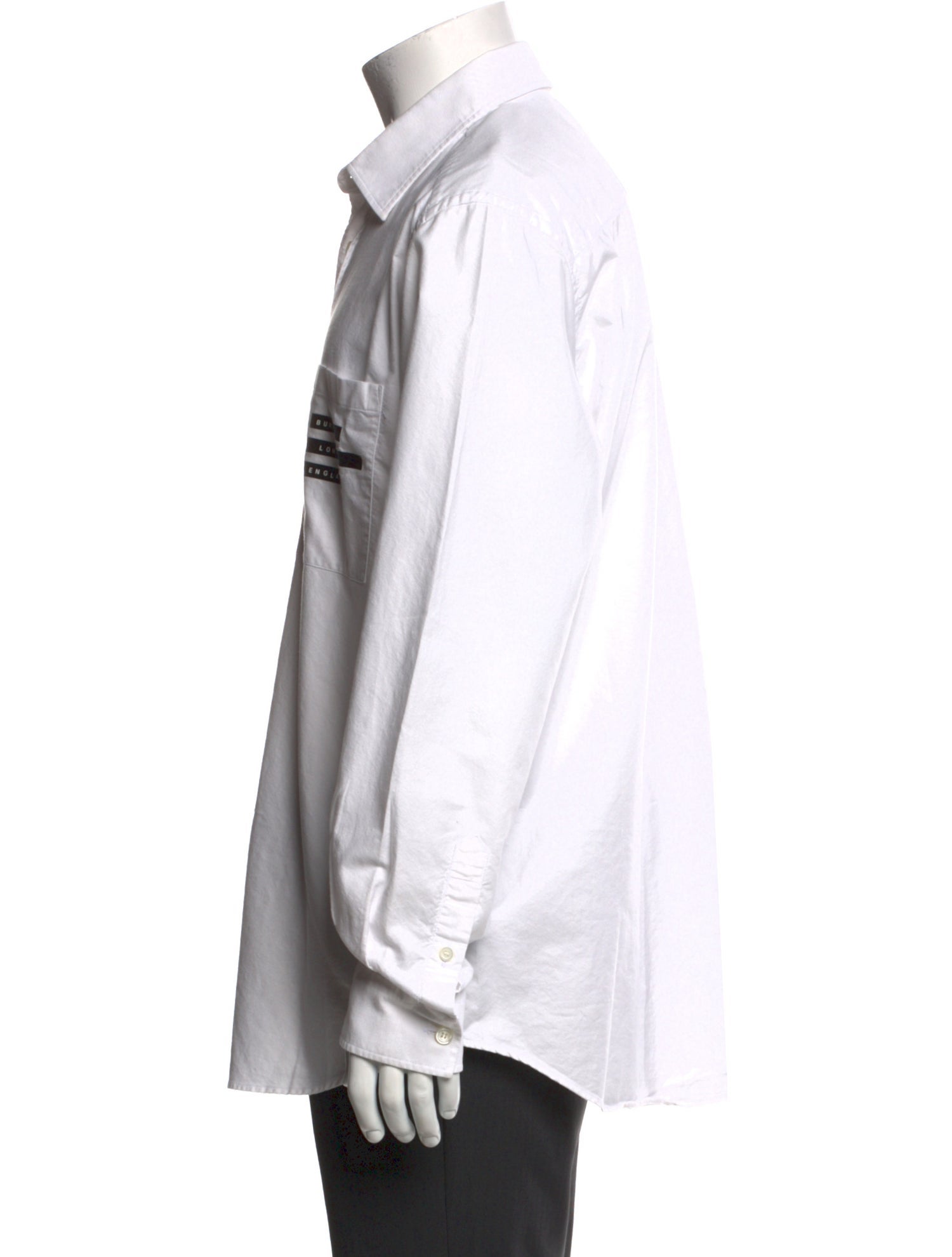 Burberry London Signature Logo Graphic Print Denim Shirt