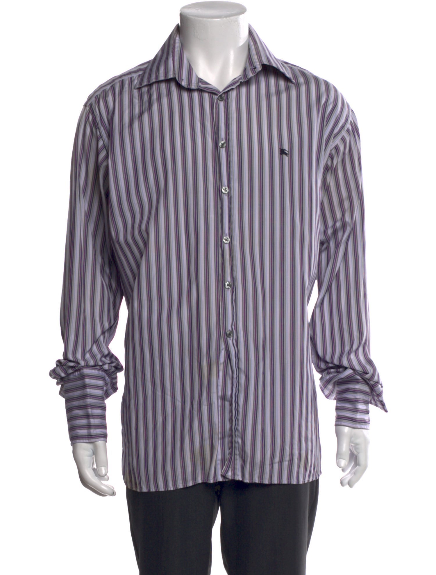 Burberry London Striped Long Sleeve Dress Shirt