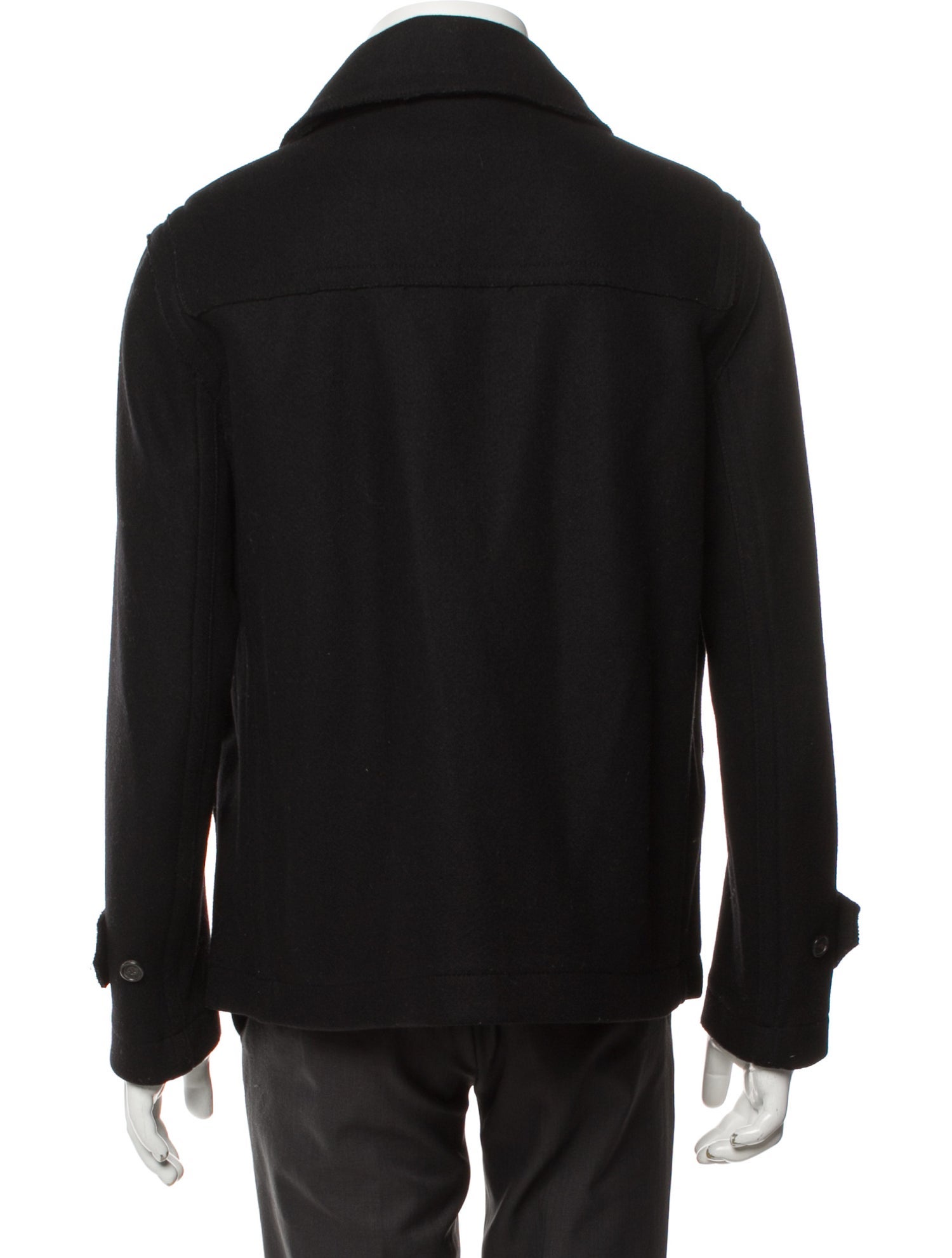 Burberry London Virgin Wool Striped Peacoat