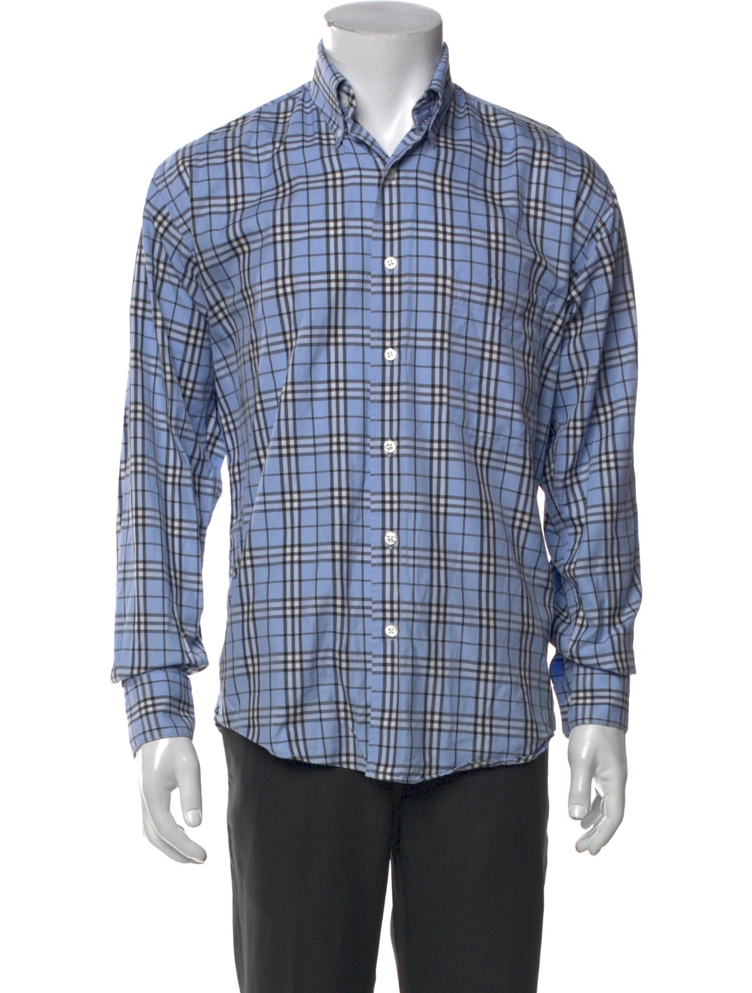 Burberry London Nova Check Pattern Long Sleeve Dress Shirt