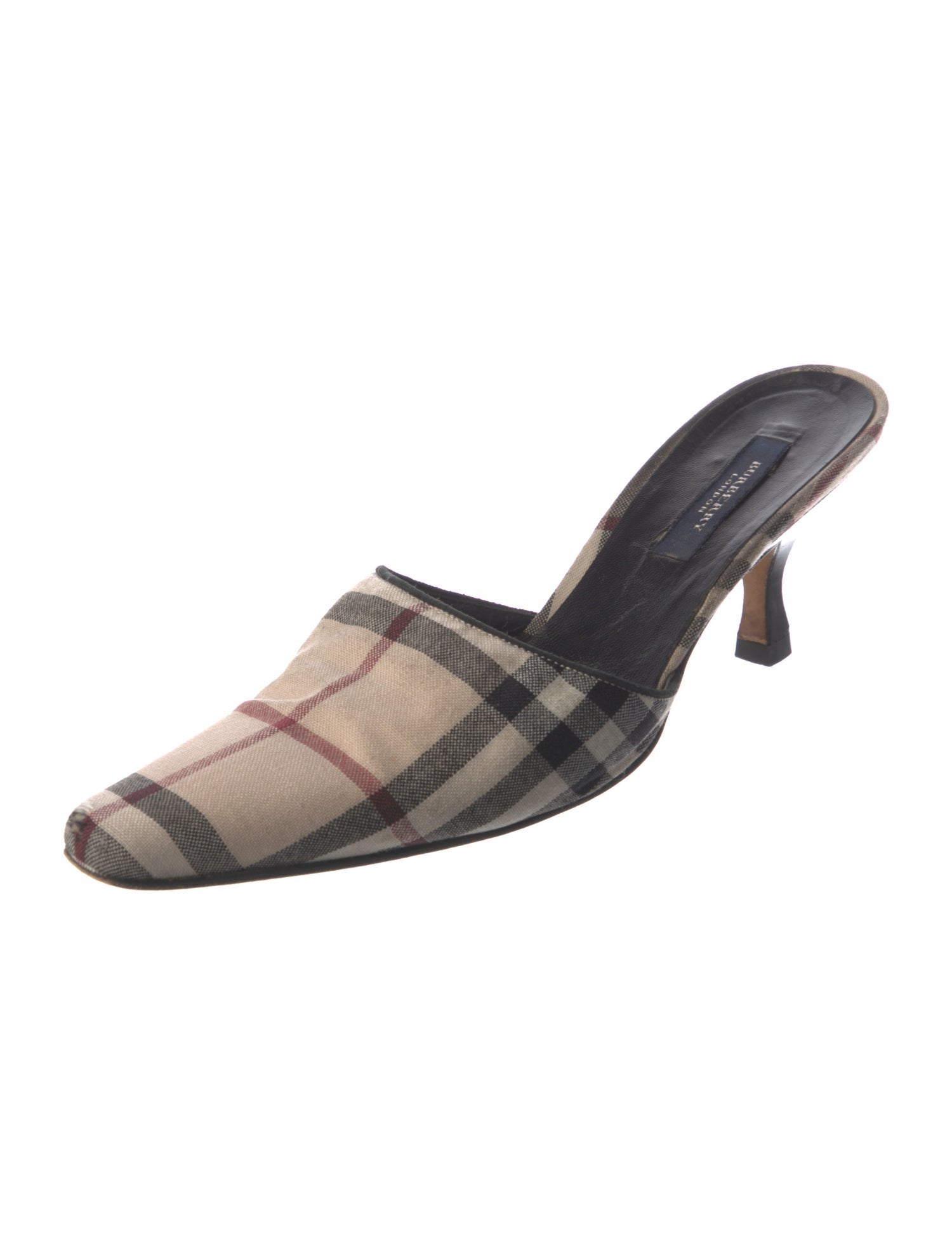 Burberry London Nova Check Pattern Canvas Mules