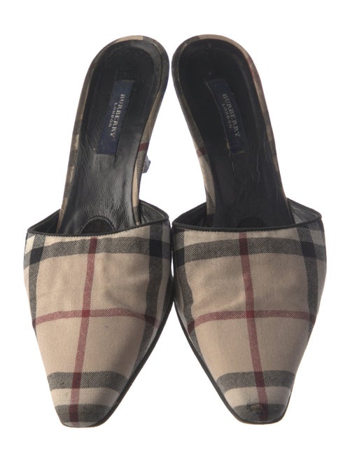 Burberry London Nova Check Pattern Canvas Mules
