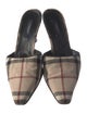 Burberry London Nova Check Pattern Canvas Mules