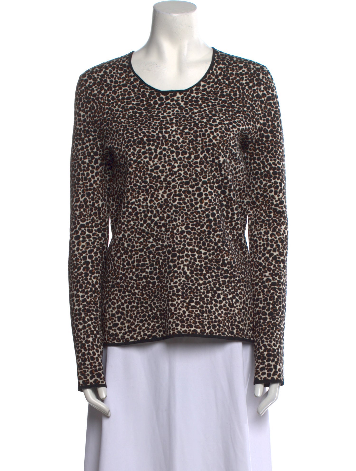 Burberry London Animal Print Scoop Neck Top