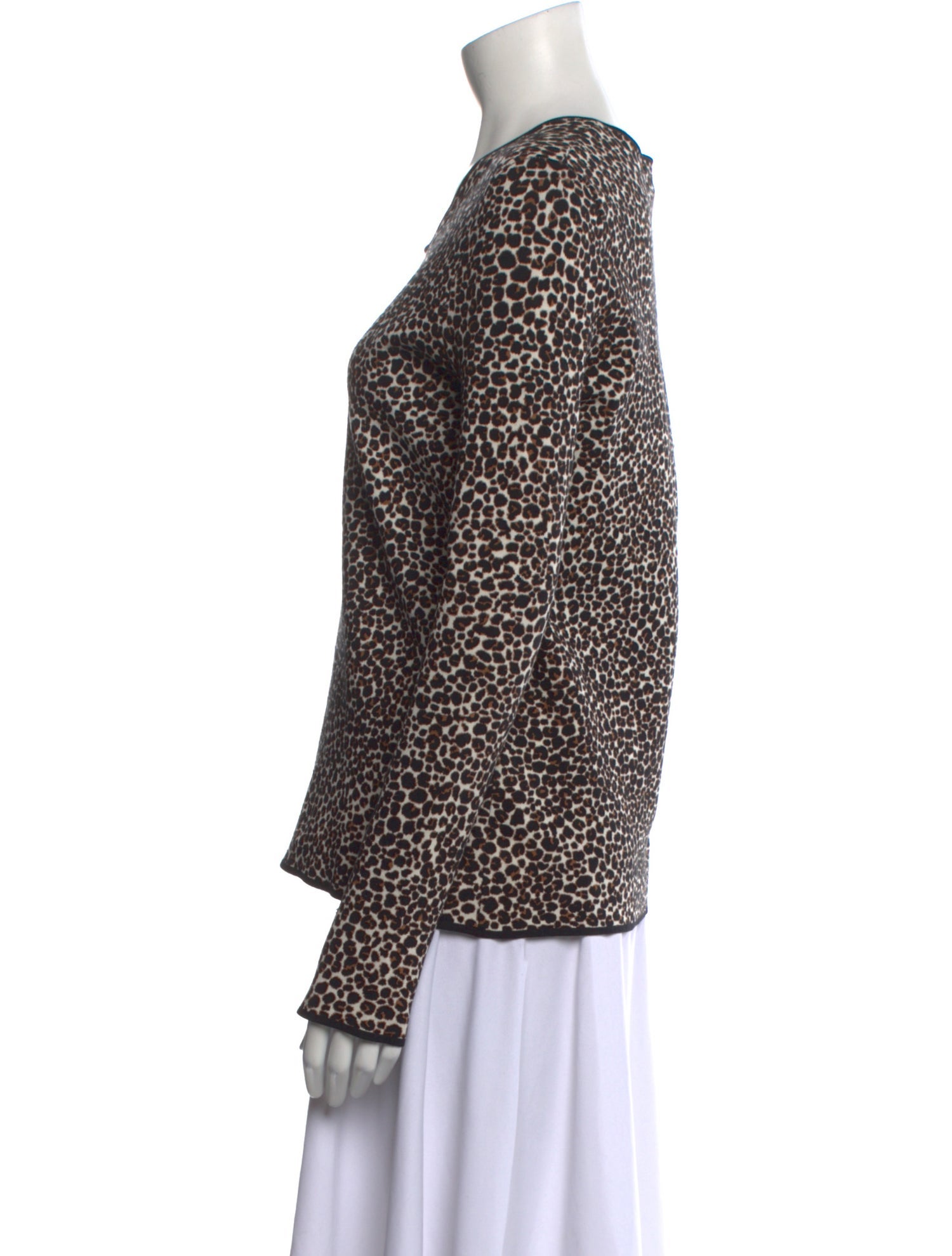 Burberry London Animal Print Scoop Neck Top