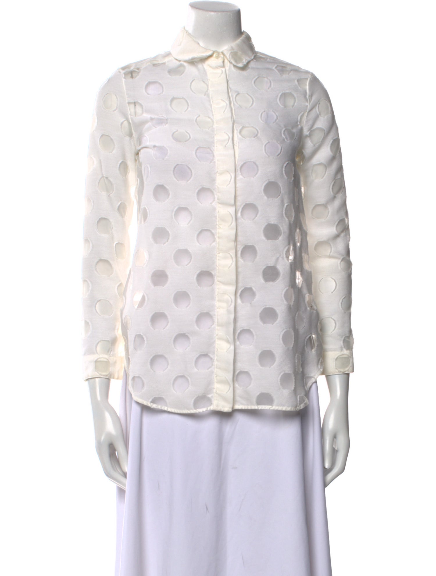 Burberry London Printed Three-Quarter Sleeve Button-Up Top