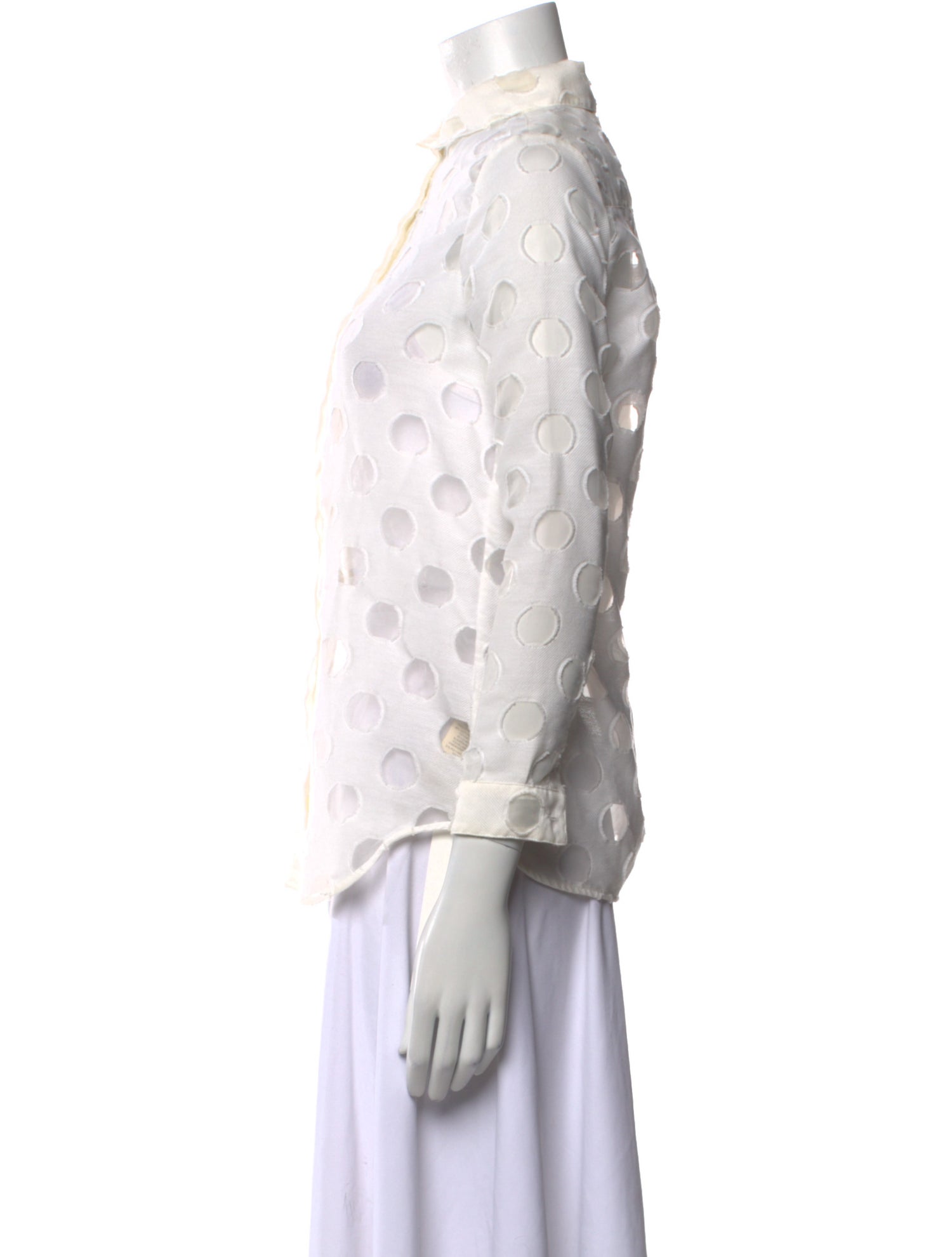 Burberry London Printed Three-Quarter Sleeve Button-Up Top