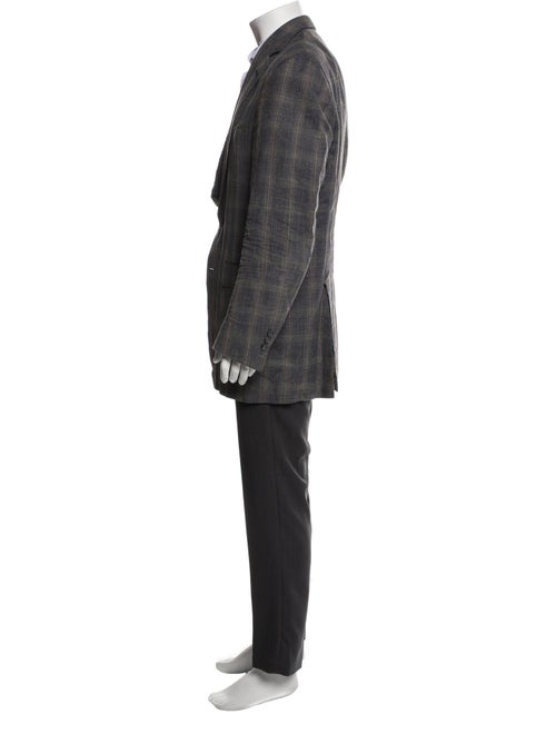 Burberry London Silk Plaid Print Blazer