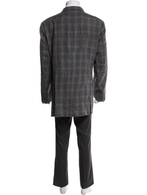 Burberry London Silk Plaid Print Blazer