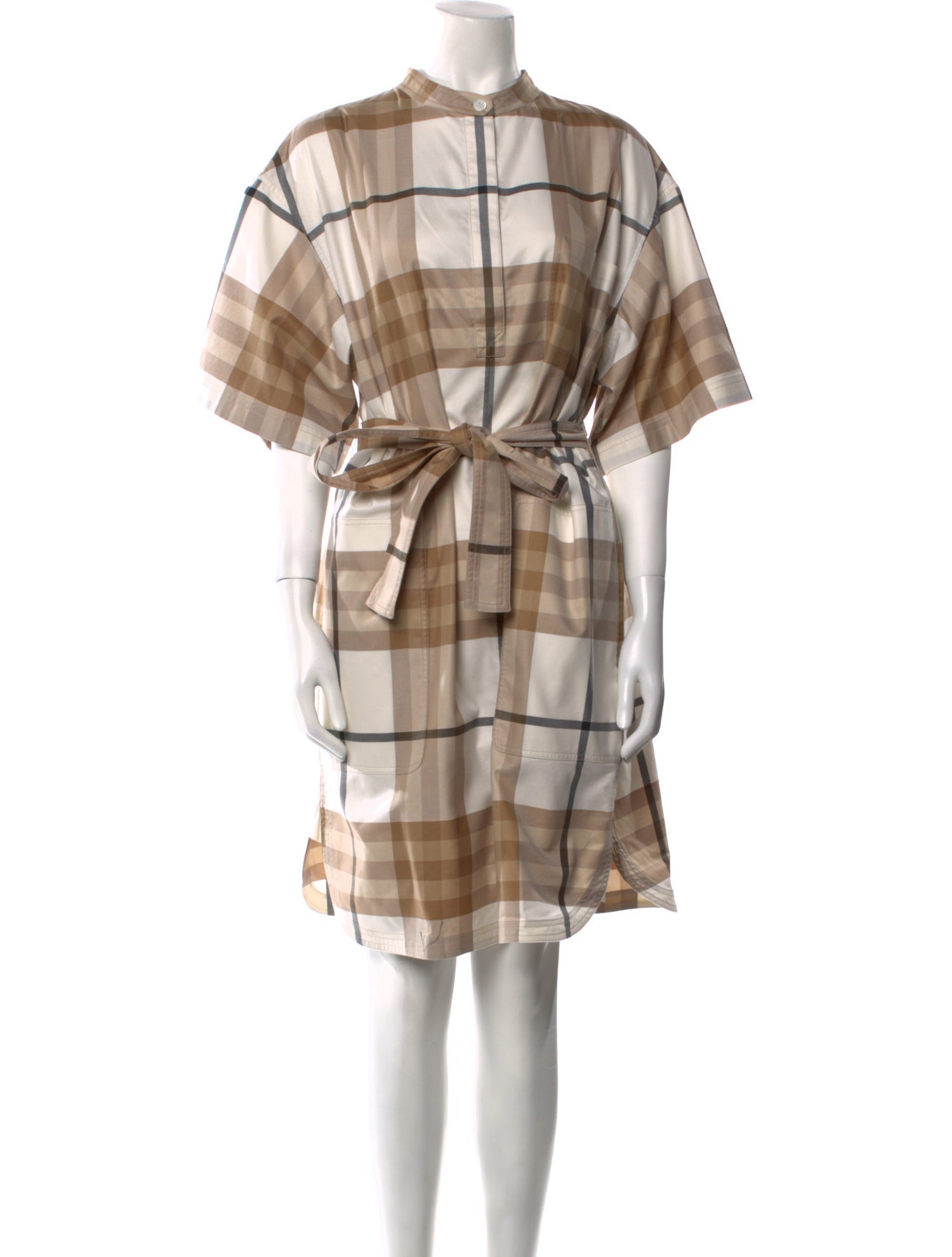 Burberry London Plaid Print Knee-Length Dress