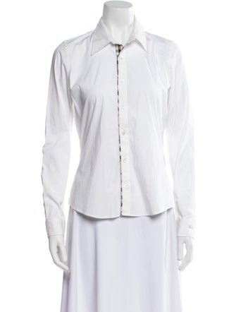Burberry London Long Sleeve Button-Up Top