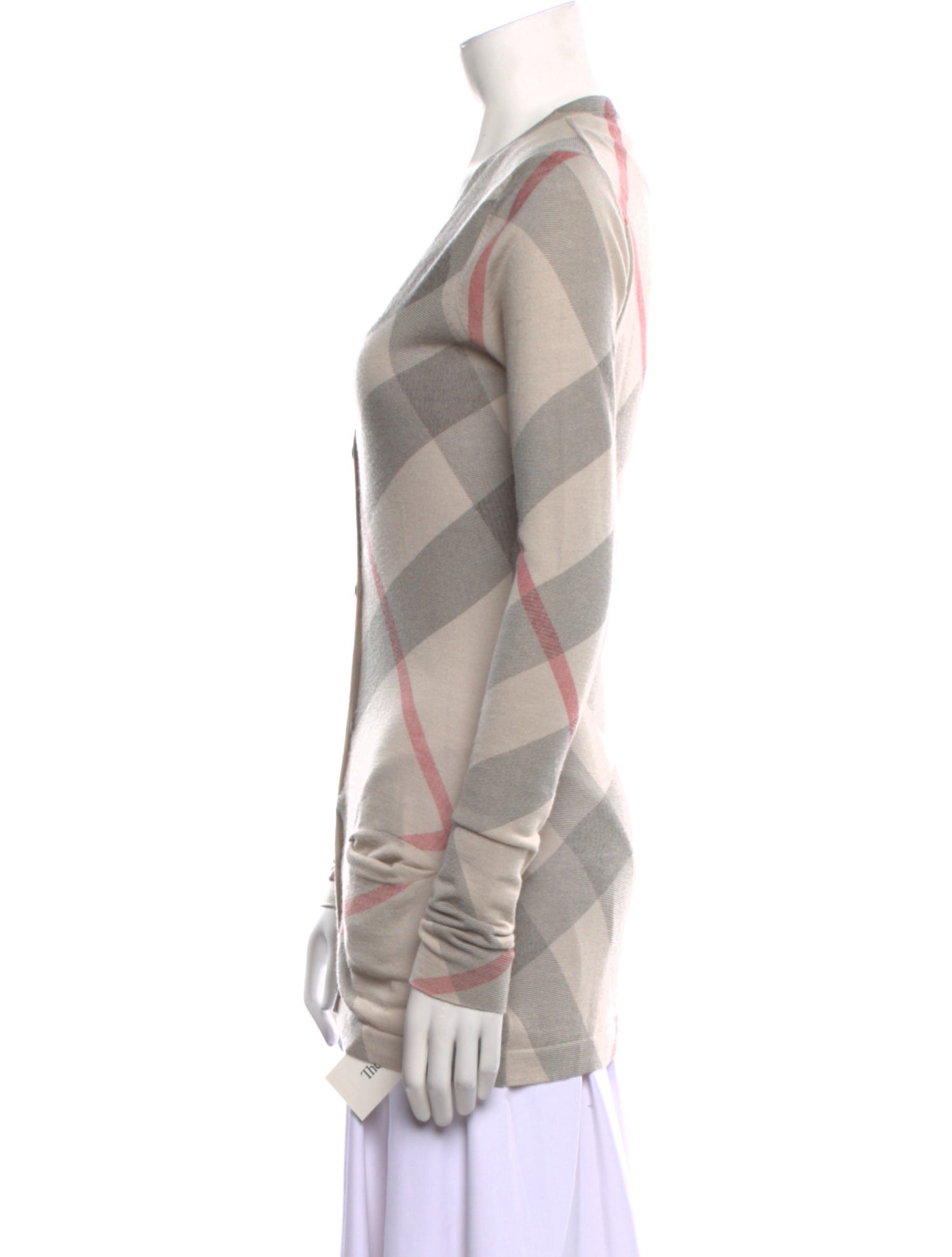 Burberry London Wool Plaid Print Sweater