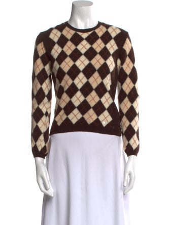 Burberry London Wool Plaid Print Sweater