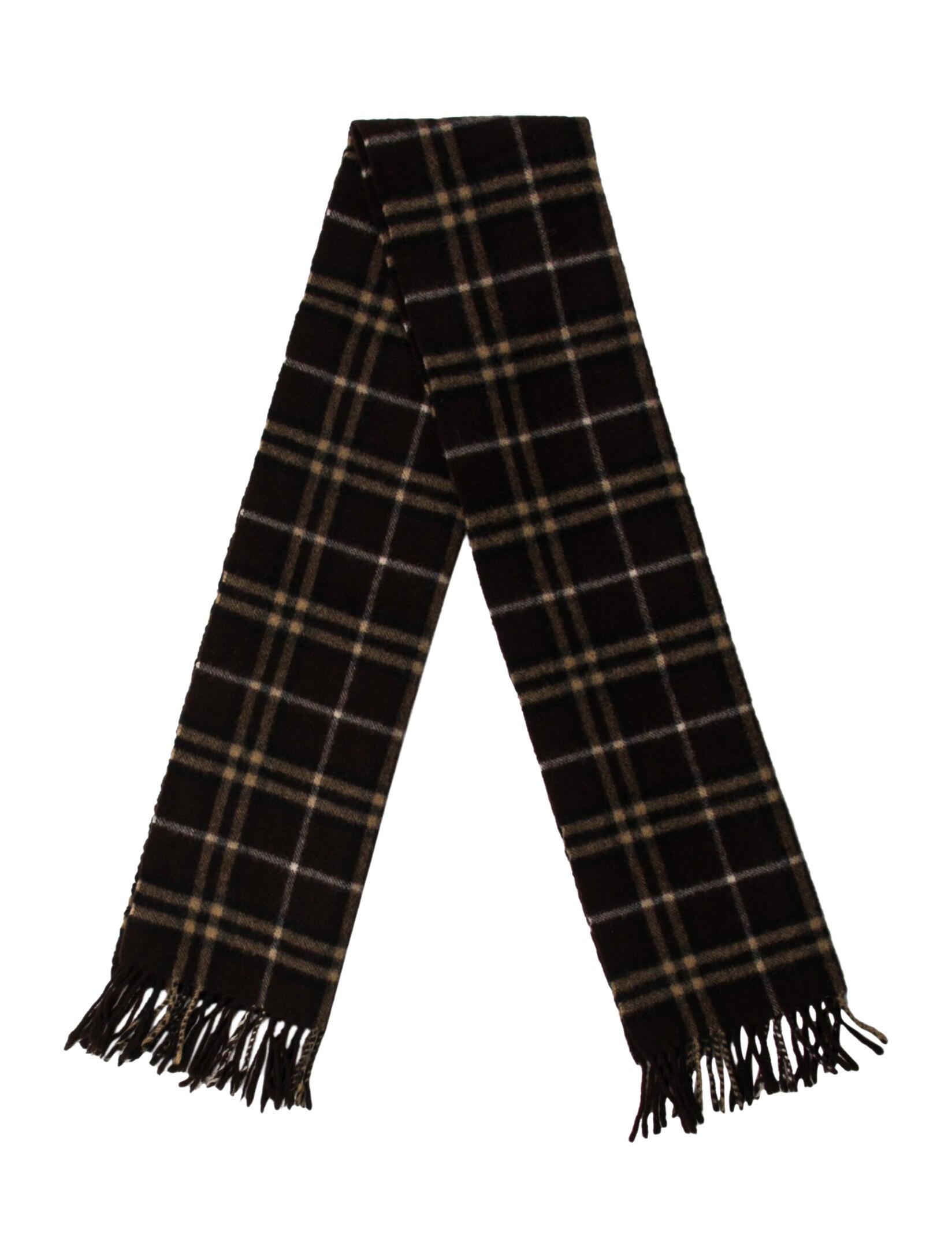 Burberry London Cashmere Plaid Print Scarf
