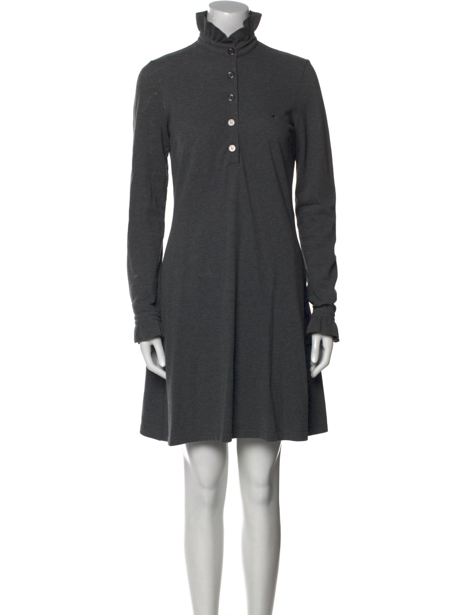 Burberry London Mock Neck Knee-Length Dress