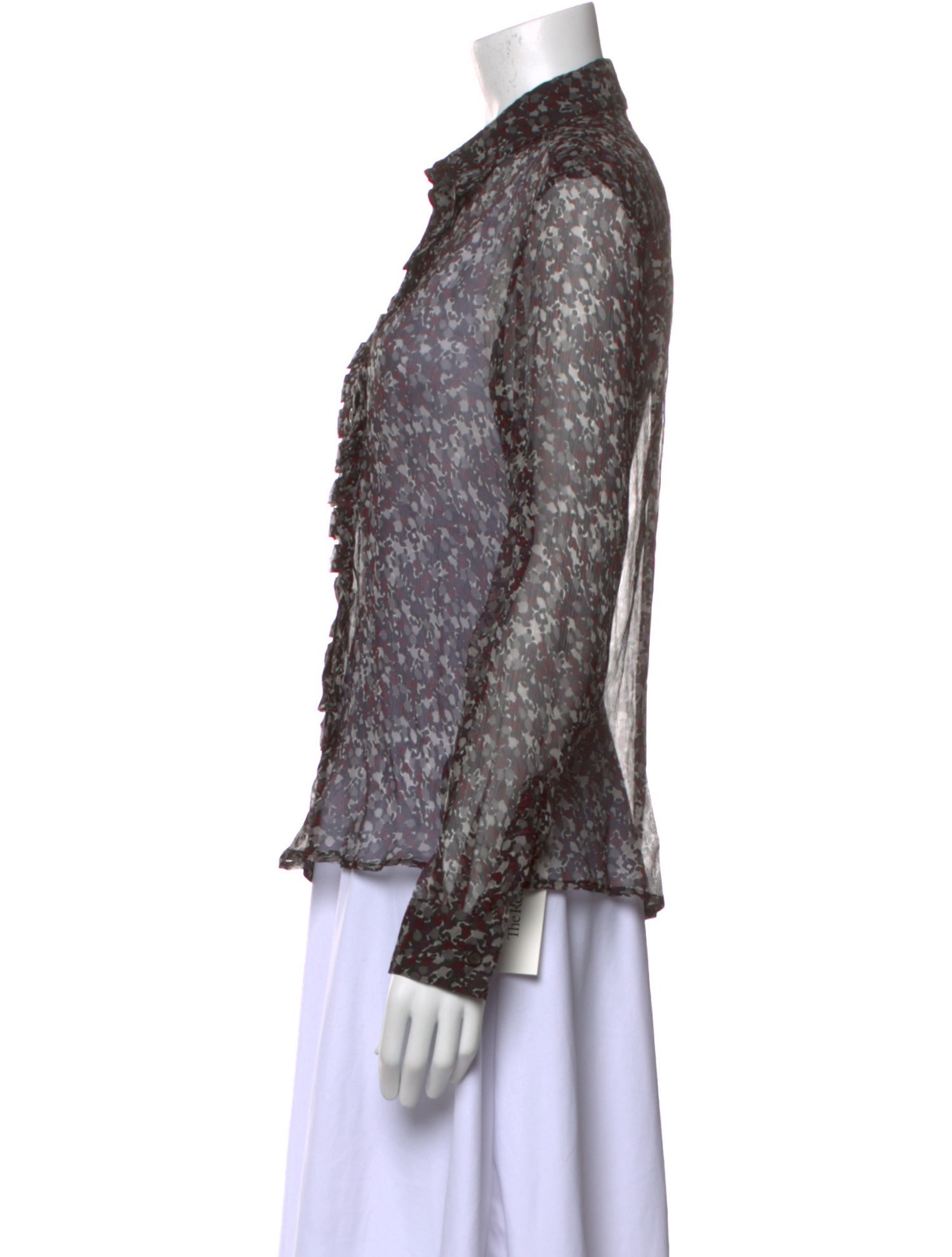 Burberry London Silk Printed Button-Up Top