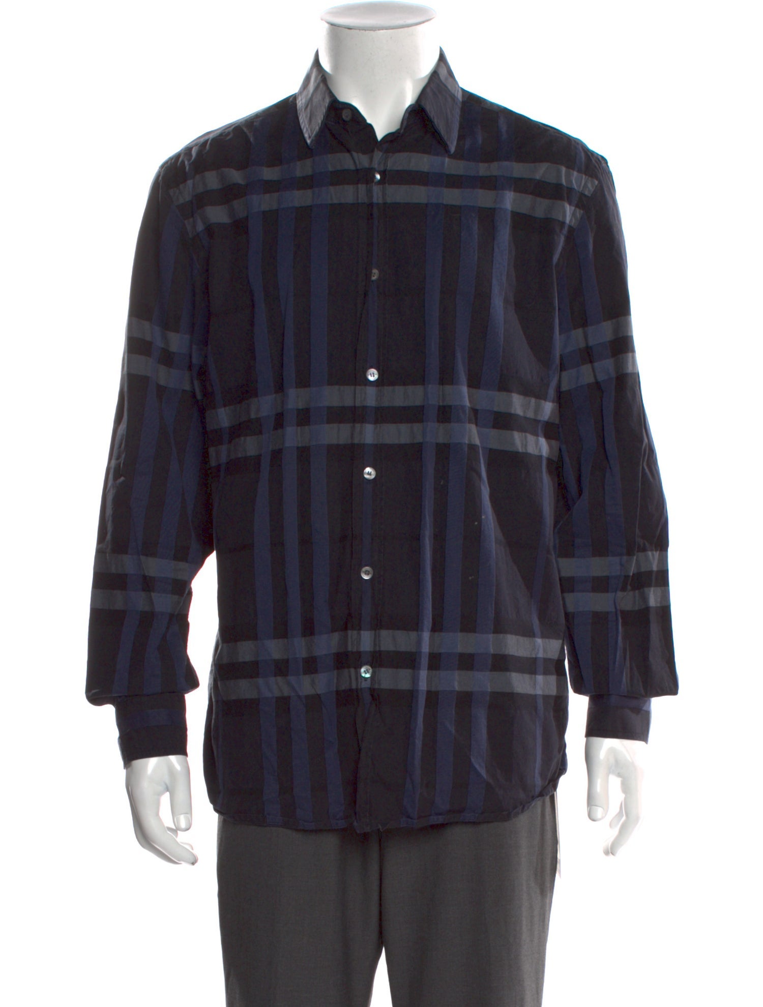 Burberry London Plaid Print Long Sleeve Shirt