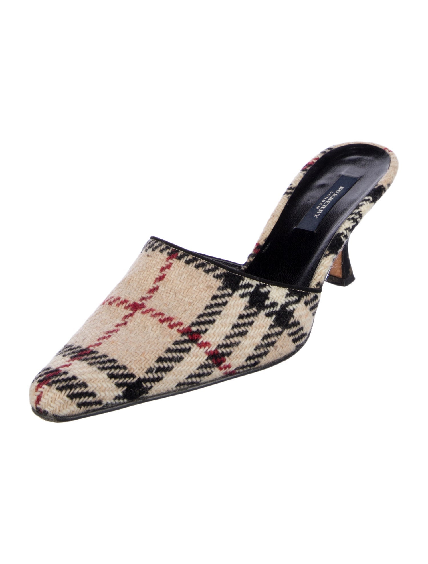 Burberry London Plaid Print Mules