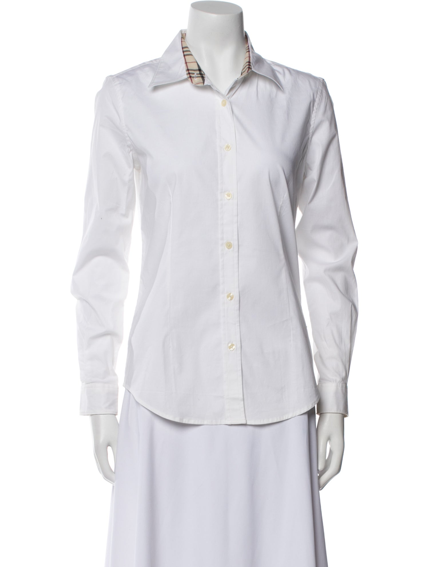 Burberry London Long Sleeve Button-Up Top