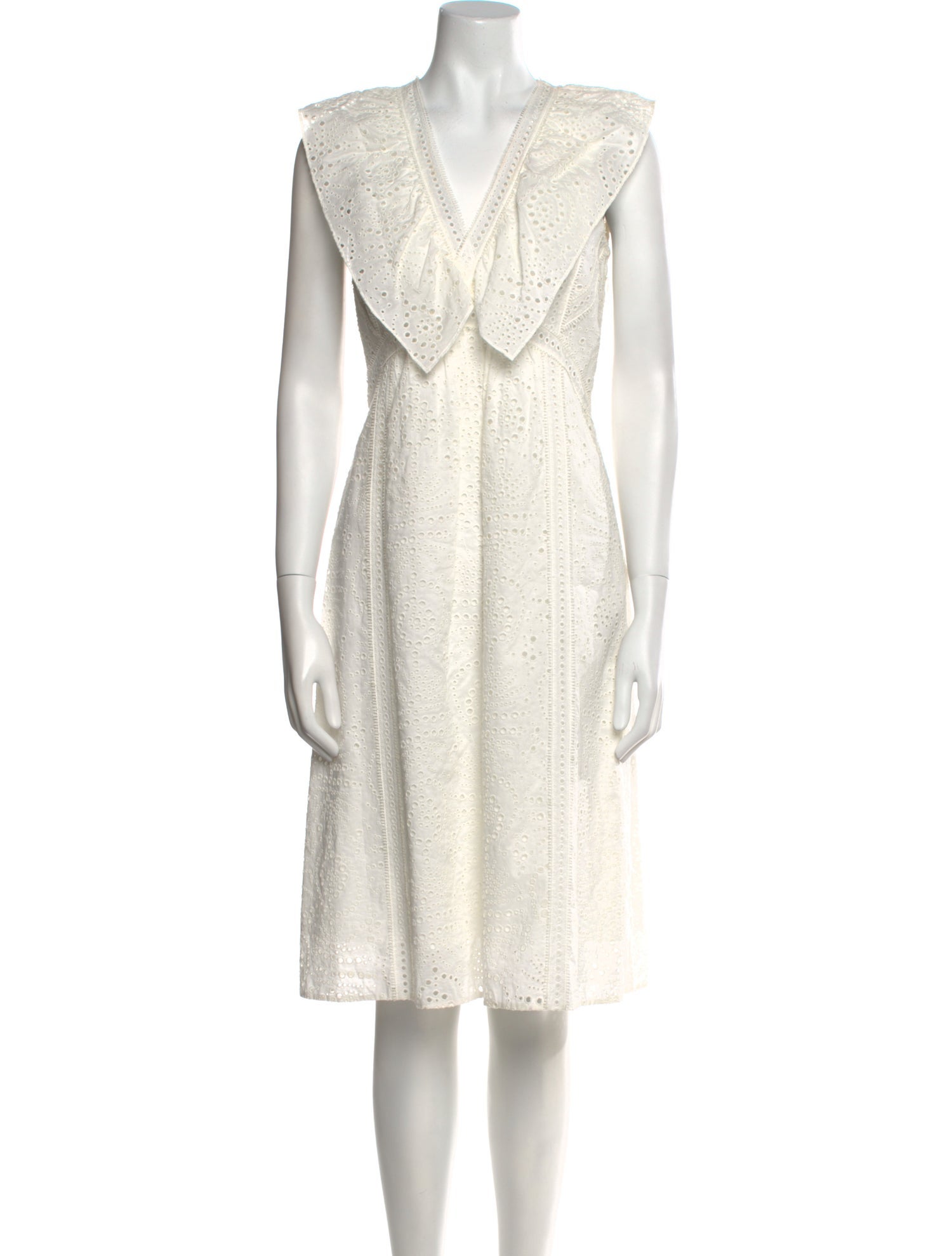 Burberry London V-Neck Midi Length Dress