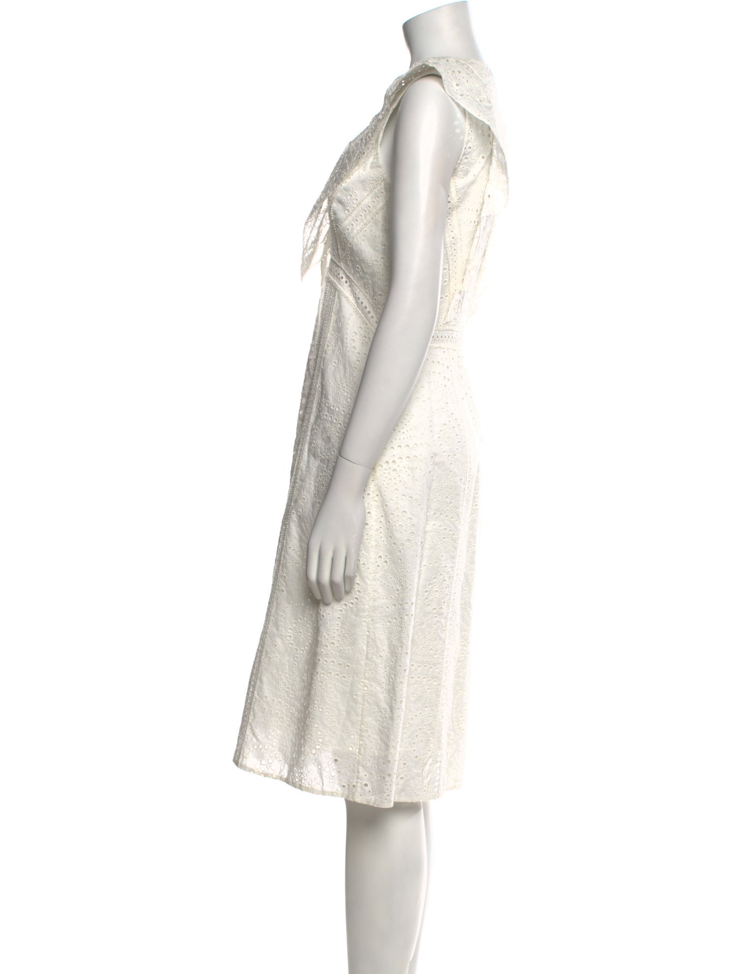 Burberry London V-Neck Midi Length Dress