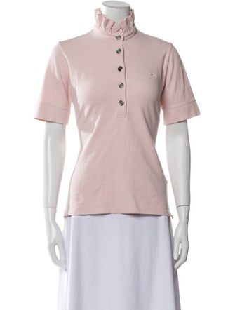 Burberry London Mock Neck Short Sleeve Polo