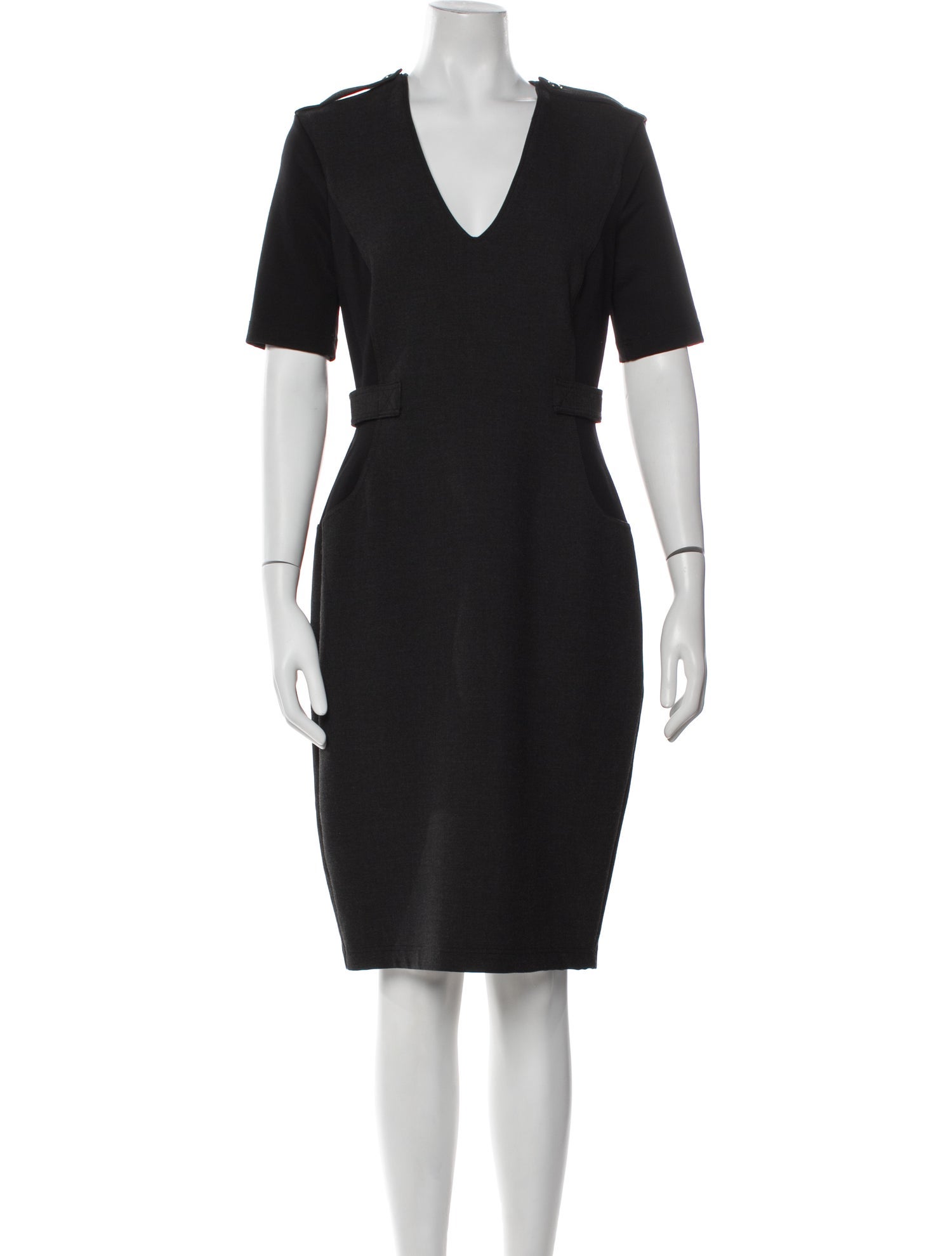 Burberry London V-Neck Knee-Length Dress
