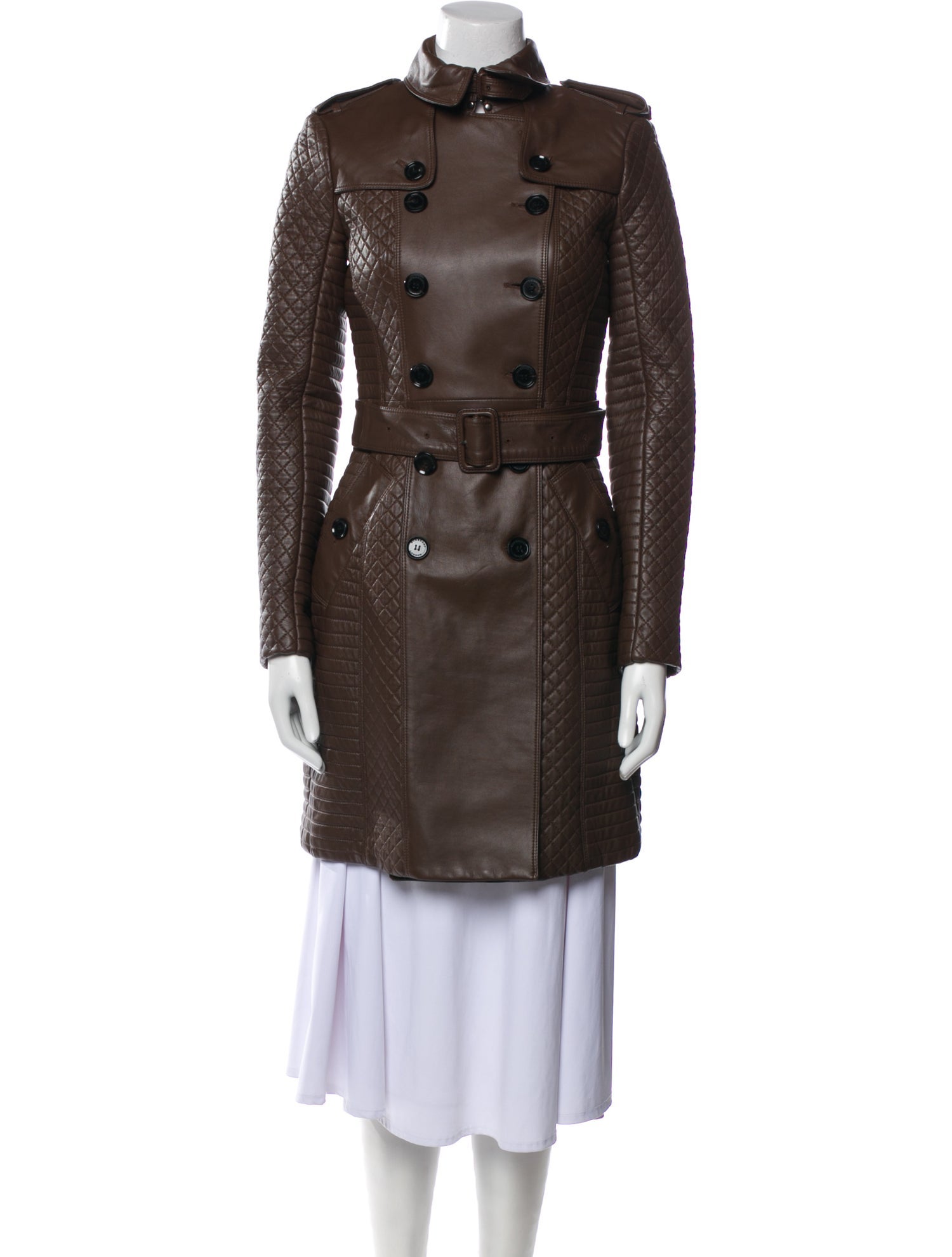 Burberry London Leather Trench Coat w/ Tags