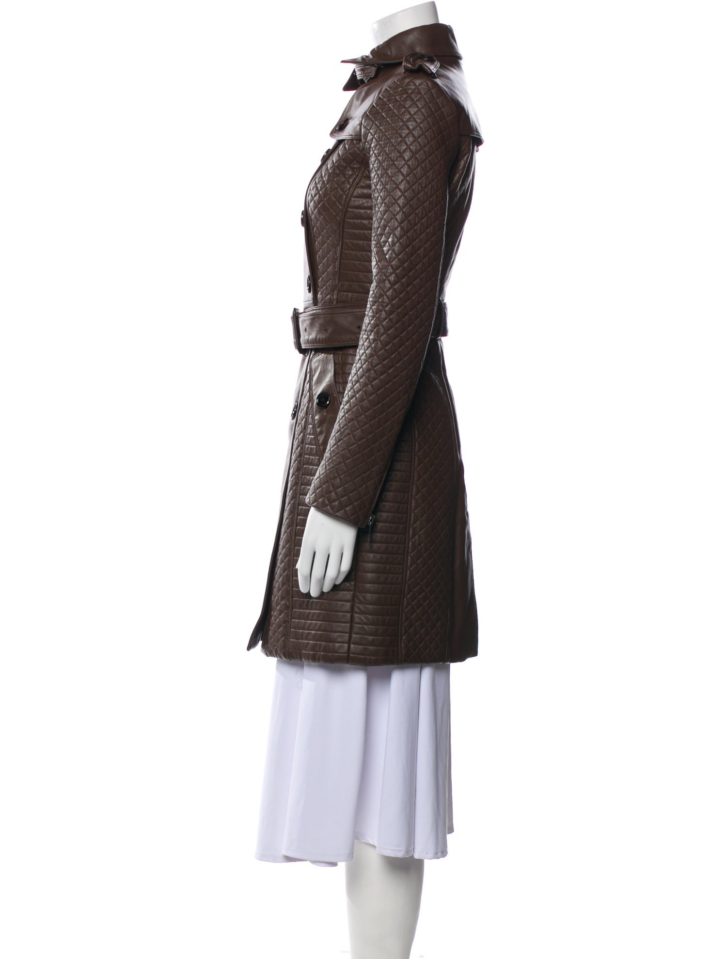 Burberry London Leather Trench Coat w/ Tags