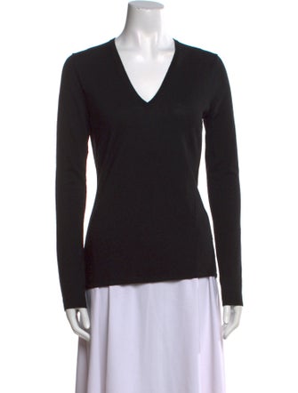 Burberry London Merino Wool V-Neck Top