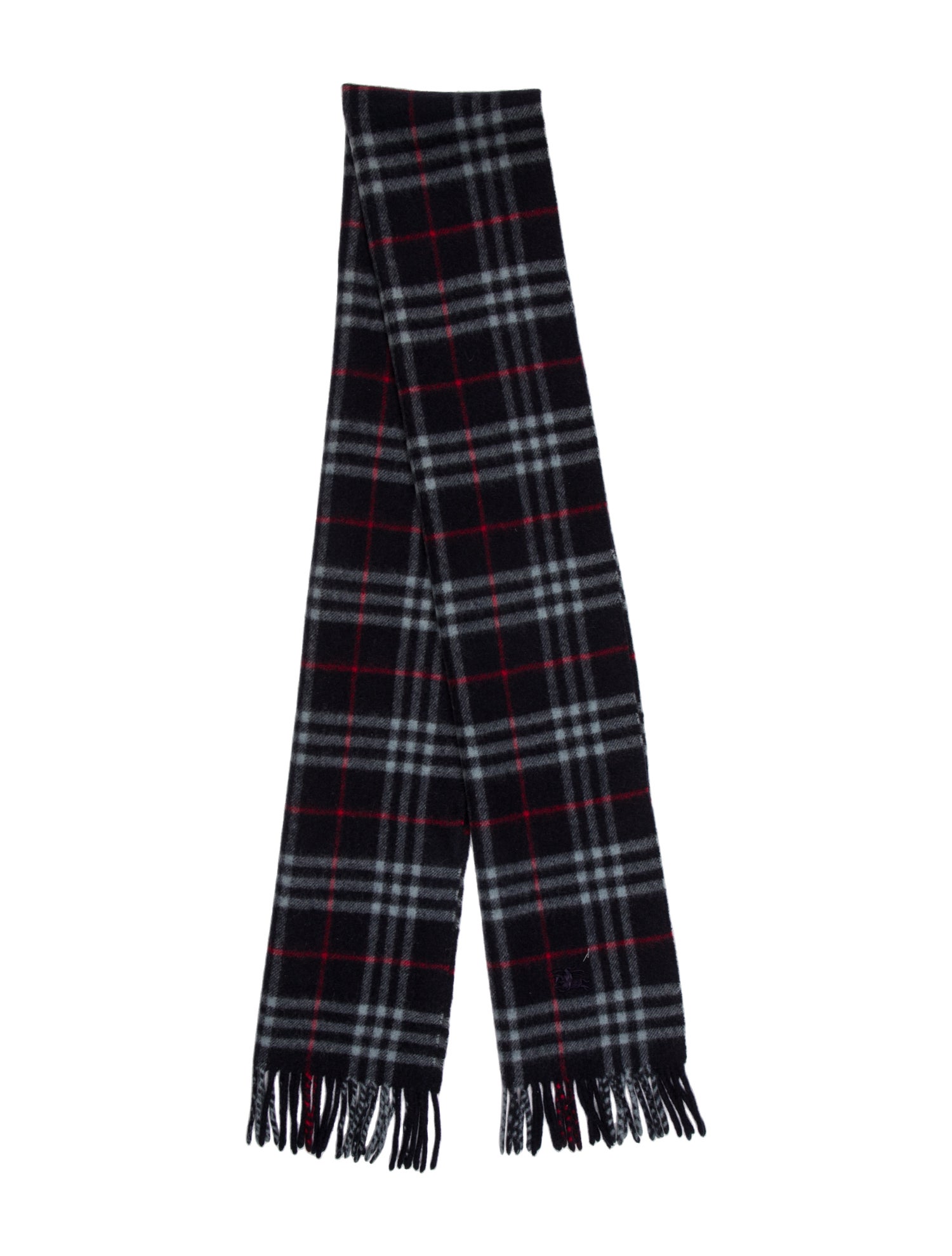 Burberry London Lambswool Plaid Print Scarf