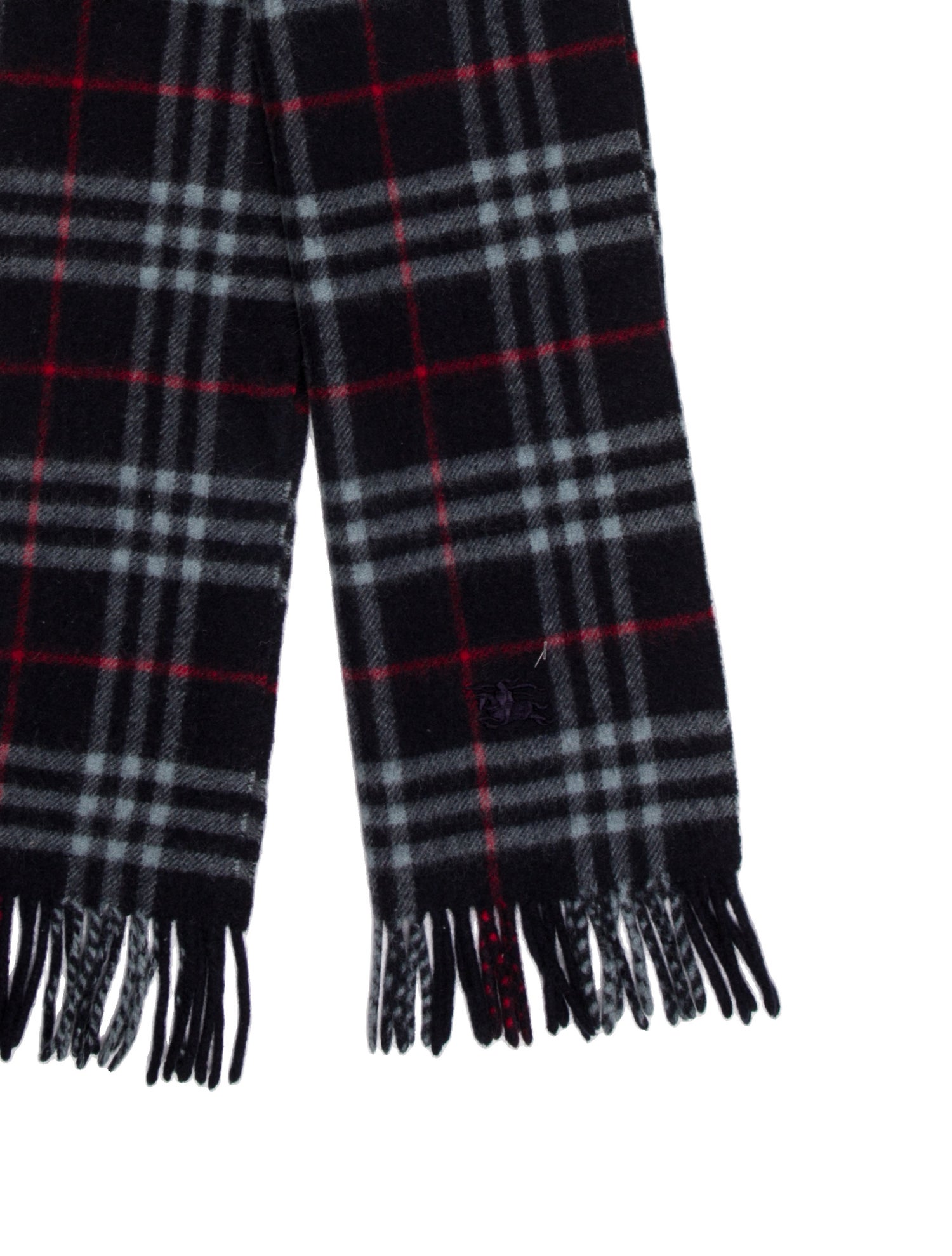 Burberry London Lambswool Plaid Print Scarf