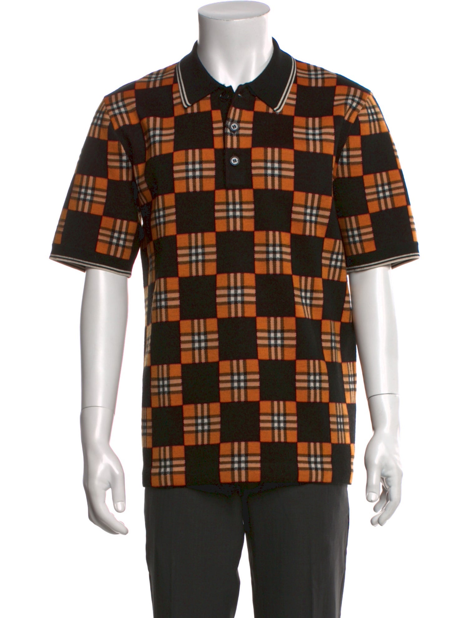 Burberry London House Check Pattern Wool Polo Shirt w/ Tags